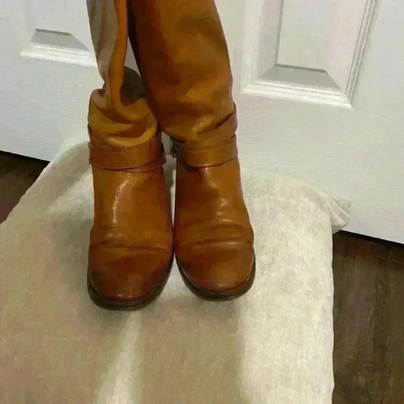 J Crew brown leather boots size 7 western riding - Picture 14 of 16